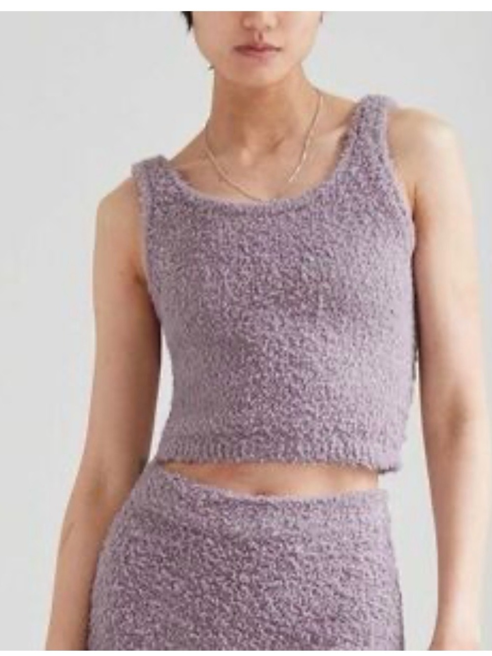 Cupcakes and Cashmere Lavender Bouclé Knit Tank Top - Women: Medium